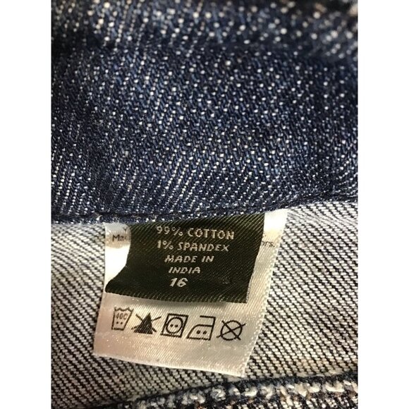 Eddie Bauer Womens Straight Skirt Blue Denim Mini Stretch Pockets Solid Zip 16 - Picture 6 of 6